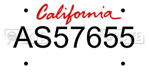 AS57655 California License Plate