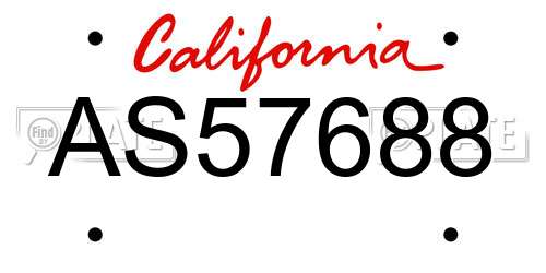 AS57688 California License Plate