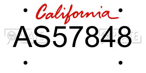 AS57848 California License Plate