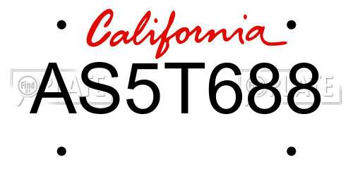 AS5T688 California License Plate