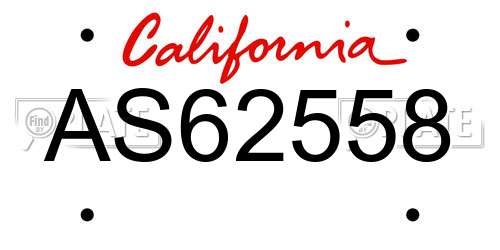 AS62558 California License Plate