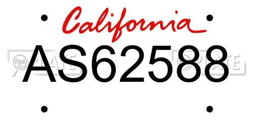 AS62588 California License Plate