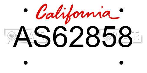 AS62858 California License Plate