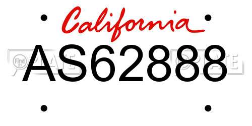 AS62888 California License Plate