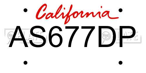 AS677DP California License Plate