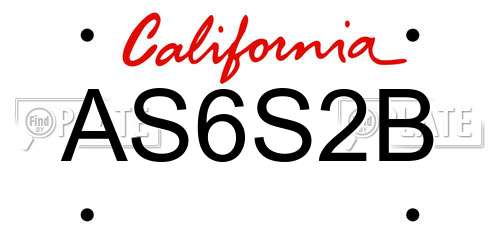 AS6S2B California License Plate