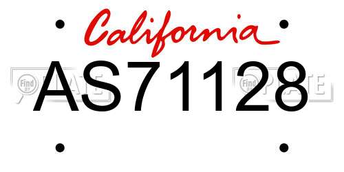 AS71128 California License Plate