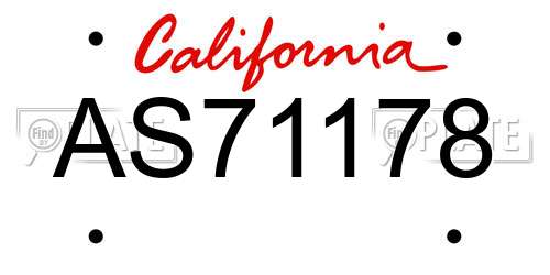 AS71178 California License Plate