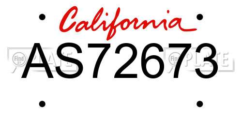 AS72673 California License Plate