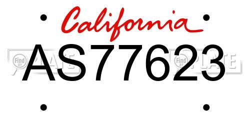 AS77623 California License Plate