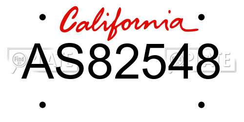 AS82548 California License Plate