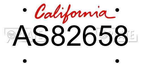 AS82658 California License Plate
