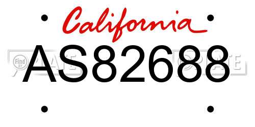 AS82688 California License Plate