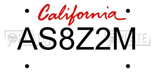 AS8Z2M California License Plate