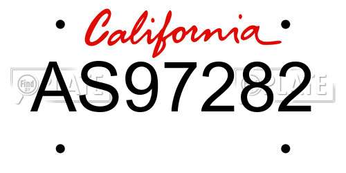 AS97282 California License Plate