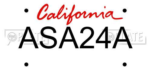 ASA24A California License Plate