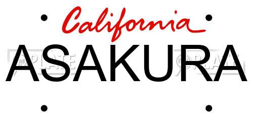 ASAKURA California License Plate