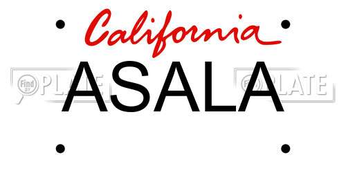 ASALA California License Plate