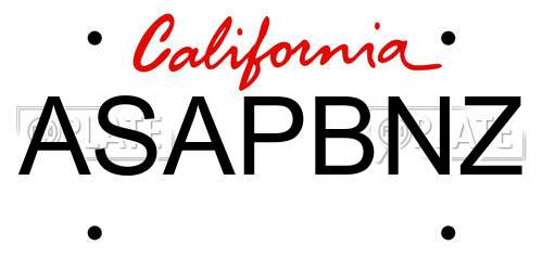 ASAPBNZ California License Plate