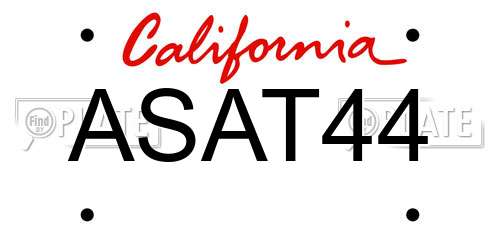 ASAT44 California License Plate