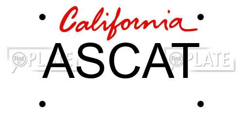 ASCAT California License Plate