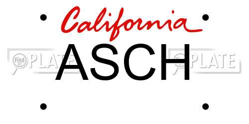 ASCH California License Plate