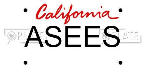 ASEES California License Plate