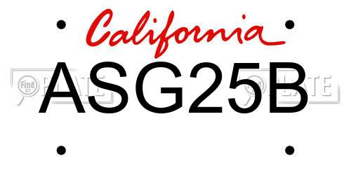ASG25B California License Plate