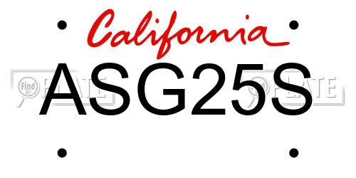 ASG25S California License Plate
