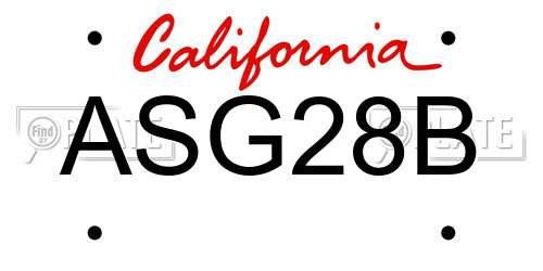 ASG28B California License Plate
