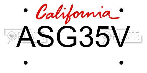 ASG35V California License Plate