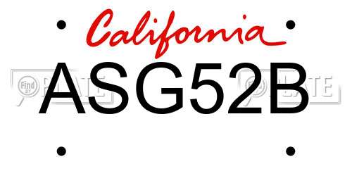 ASG52B California License Plate