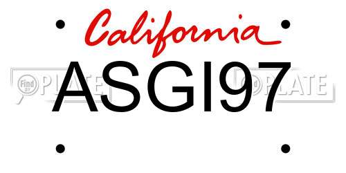 ASGI97 California License Plate