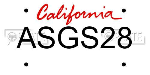 ASGS28 California License Plate