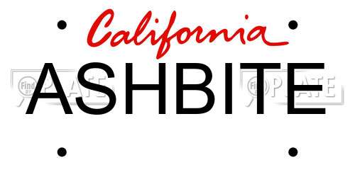 ASHBITE California License Plate
