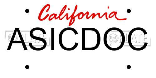 ASICDOC California License Plate