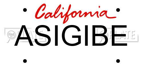 ASIGIBE California License Plate