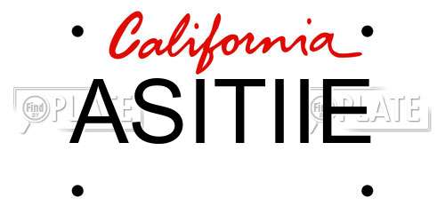 ASITIIE California License Plate