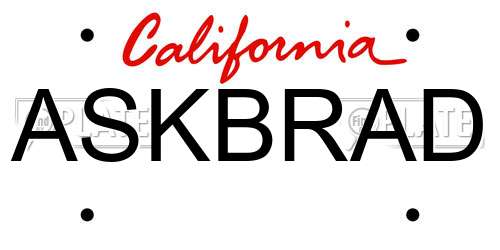 ASKBRAD California License Plate