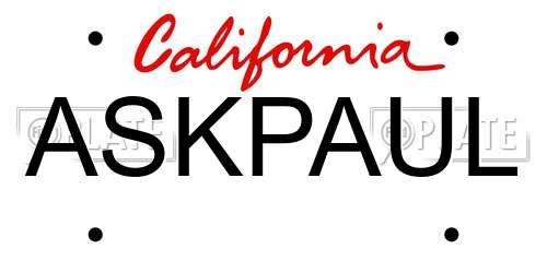 ASKPAUL California License Plate