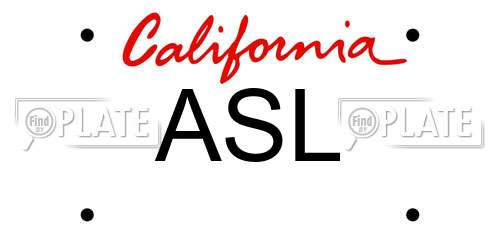 ASL California License Plate