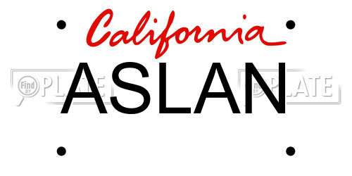 ASLAN California License Plate