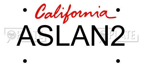 ASLAN2 California License Plate