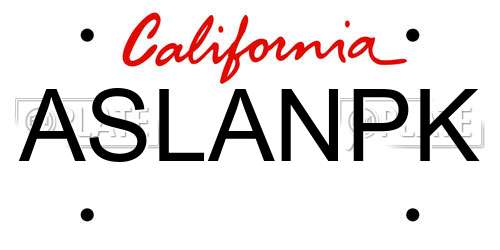 ASLANPK California License Plate