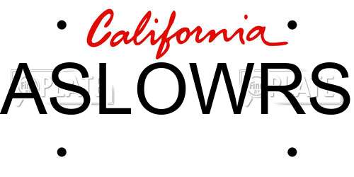 ASLOWRS California License Plate