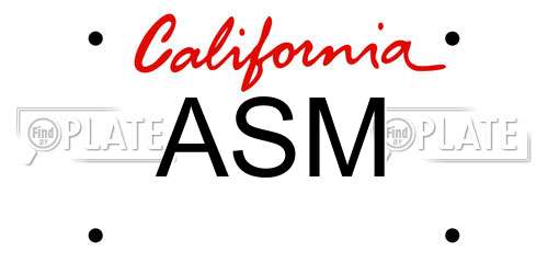ASM California License Plate