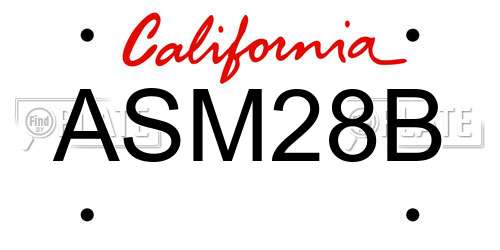 ASM28B California License Plate