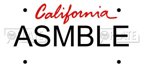 ASMBLE California License Plate