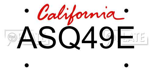 ASQ49E California License Plate