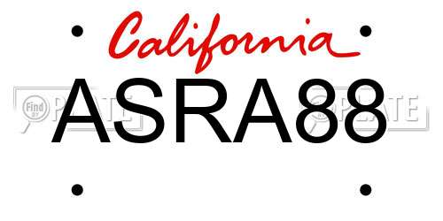 ASRA88 California License Plate